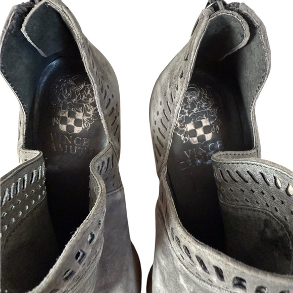 Vince Camuto Gray Suede Cutout Ankle Booties | Size 5 - Picture 3 of 6